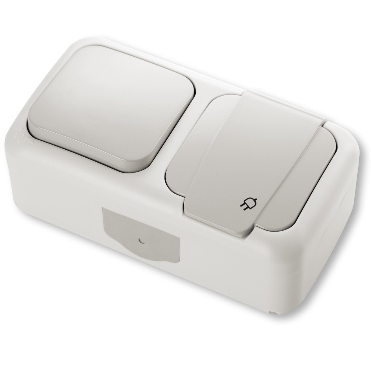Intrerupator + Priza IP54 Palmiye Viko, PT, gri