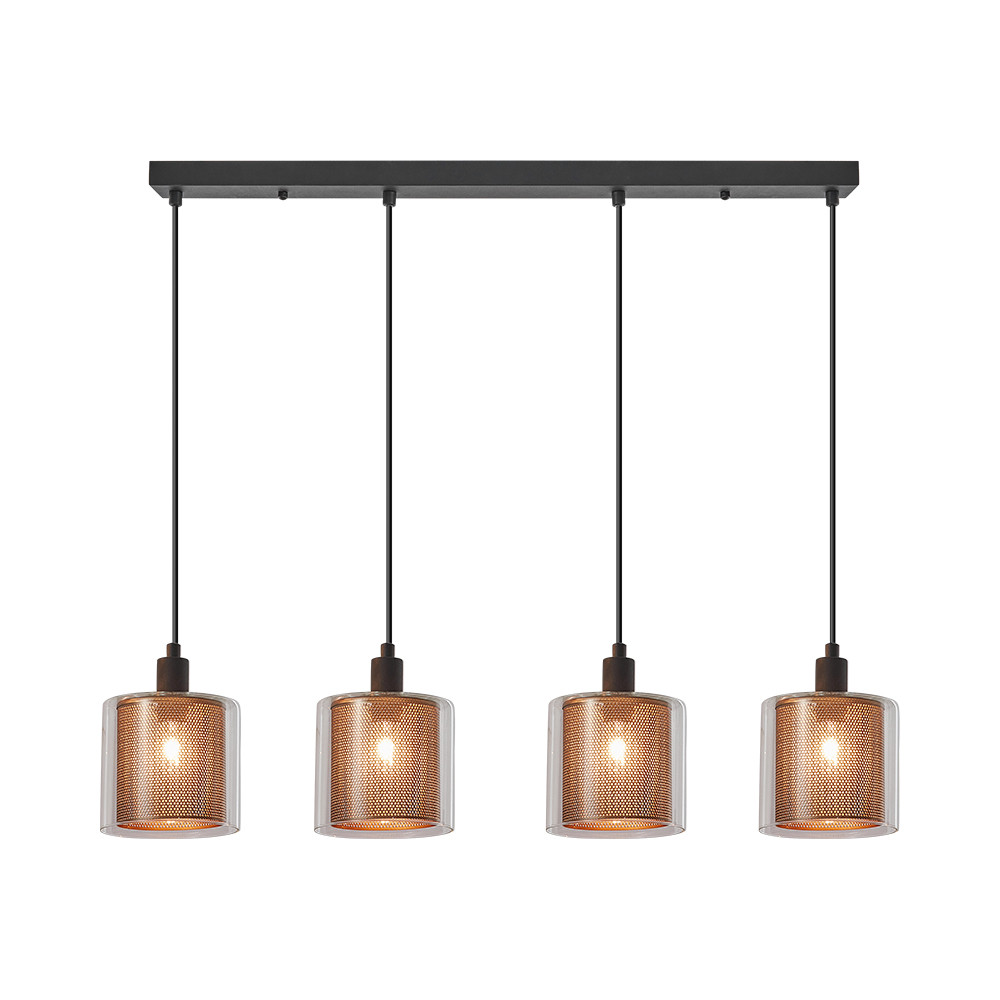 Lustra BR-BV01-00082, 4xE14, neagra+cupru, IP20, Braytron