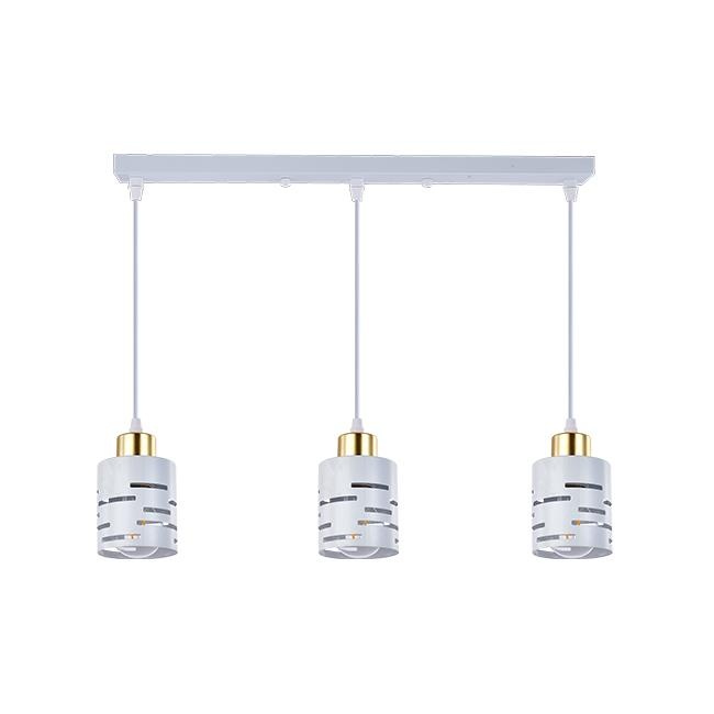 Lustra Elen 3xE27, liniara, IP20, alba+aurie, Masterled