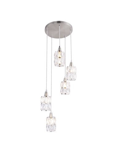 Lustra Wolli 15760-5, 5xE14, argintie, IP20, Globo