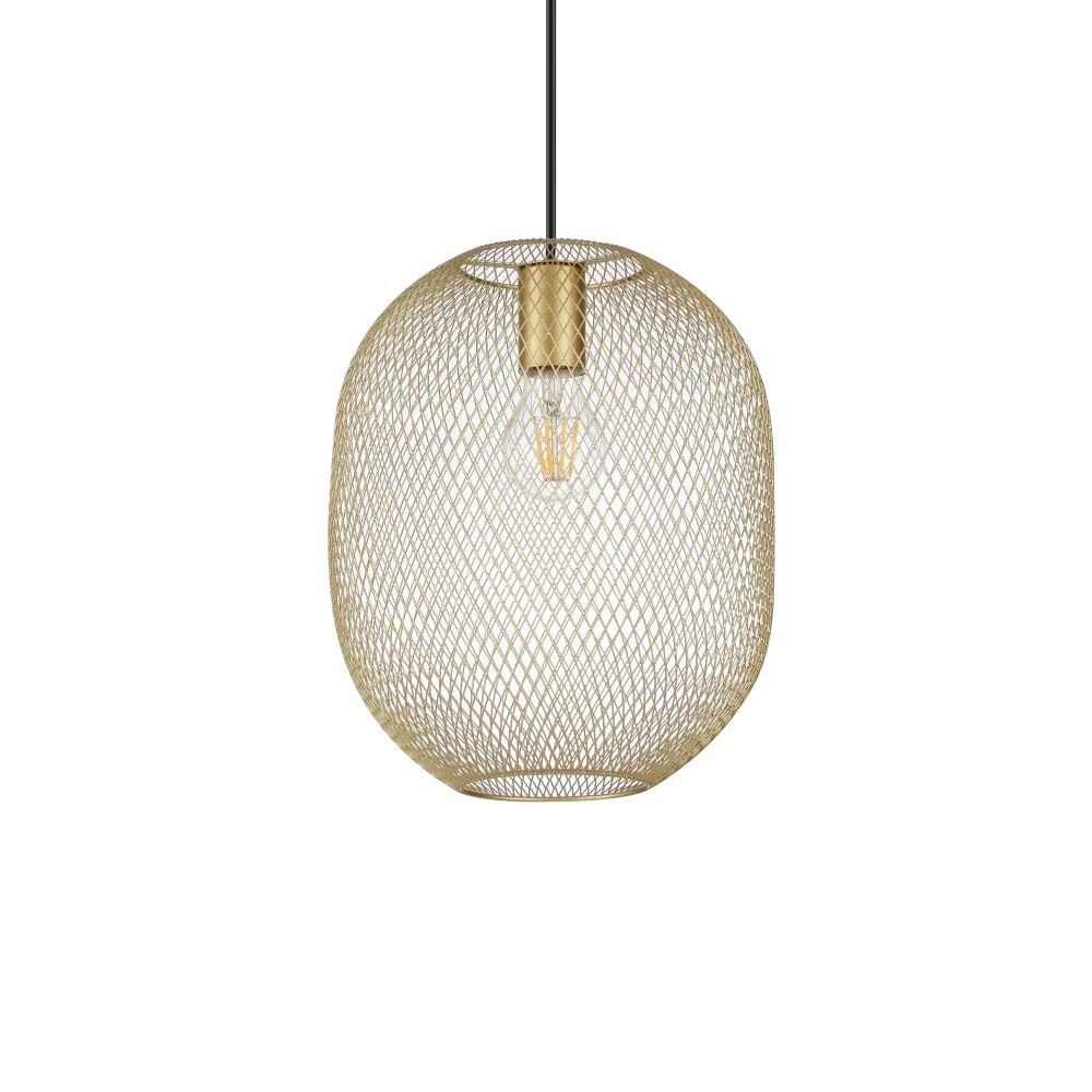 Pendul Net D24, 1xE27, IP20, auriu, Ideal Lux