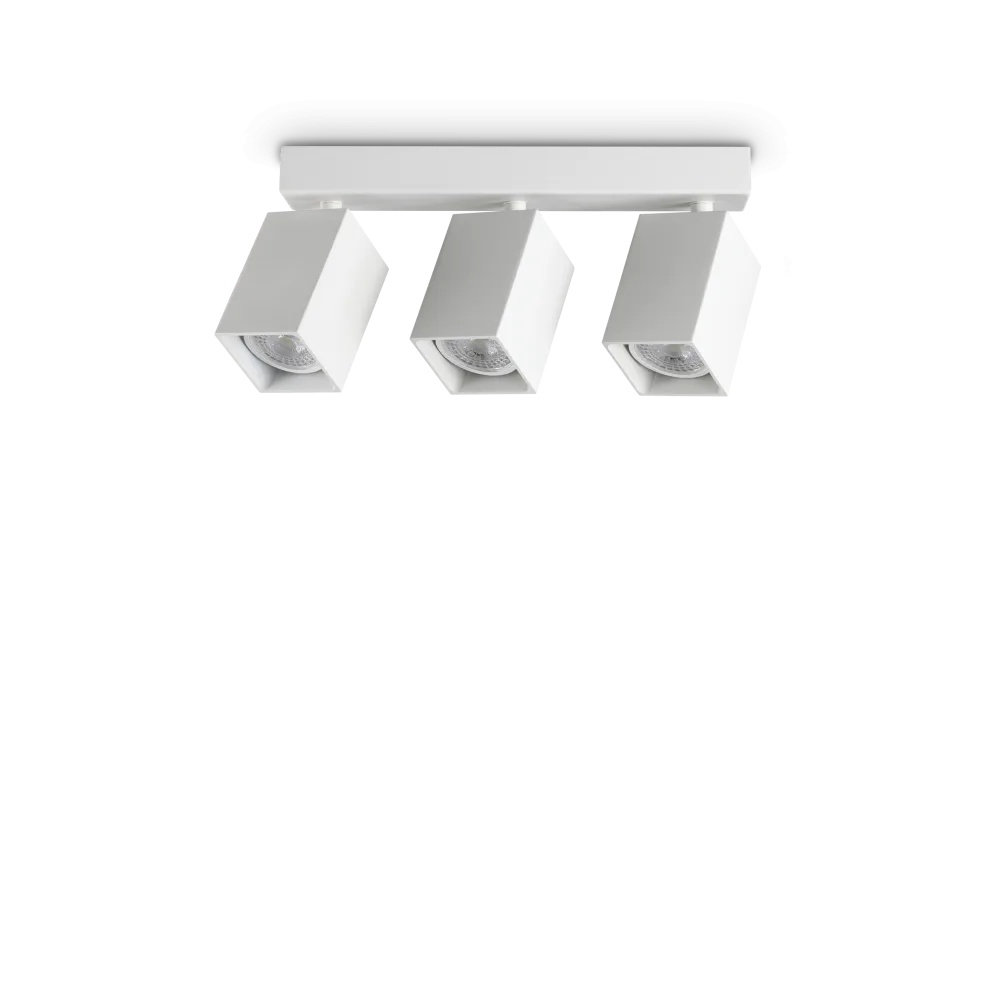 Spot linear Dynamite patrat 3xGU10, alb, Ideal Lux