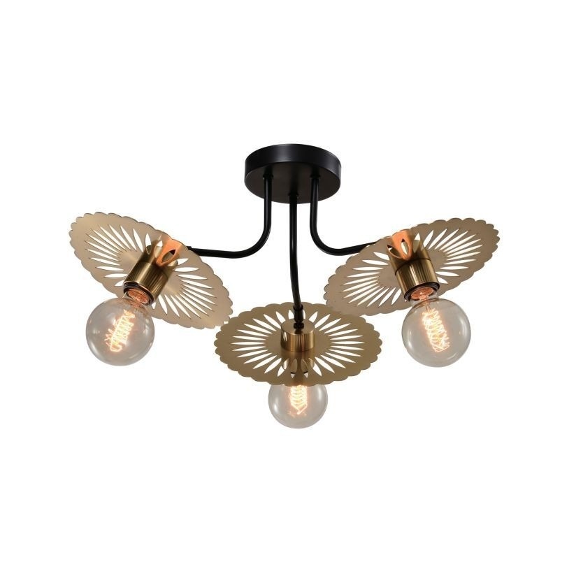 Candelabru Dragon, 3xE27, negru, alama, Klausen