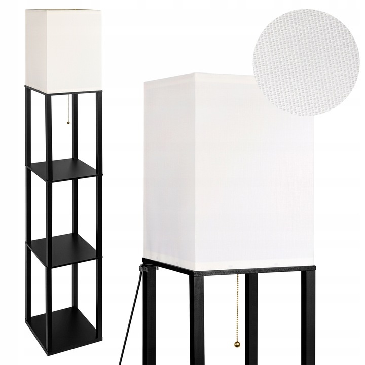 Lampadar Ganto E27, 158cm, 3 rafturi negre, Masterled