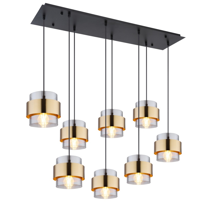 Lustra Milley, 8xE27, IP20, negru+auriu, Globo Lighting
