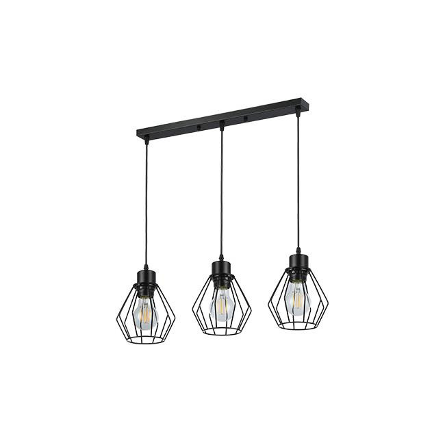 Lustra Otto, 3xE27, negru