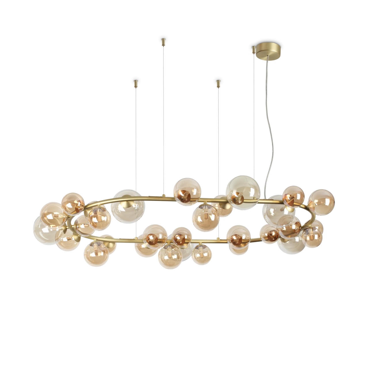 Lustra Perlage, 30xG9, IP20, ambra, Ideal Lux