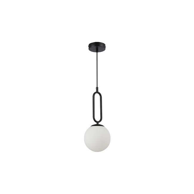 Pendul Bali 1xE27, Ø15 cm, IP20, sticla, negru, Masterled