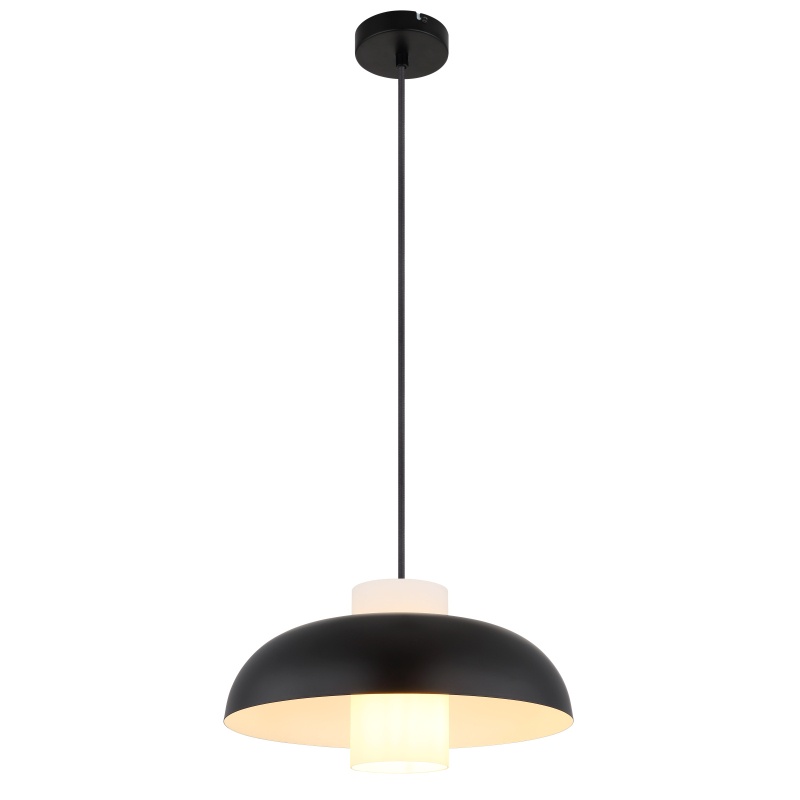 Pendul Lowe, 1xE27, IP20, negru mat/alb, Globo Lighting