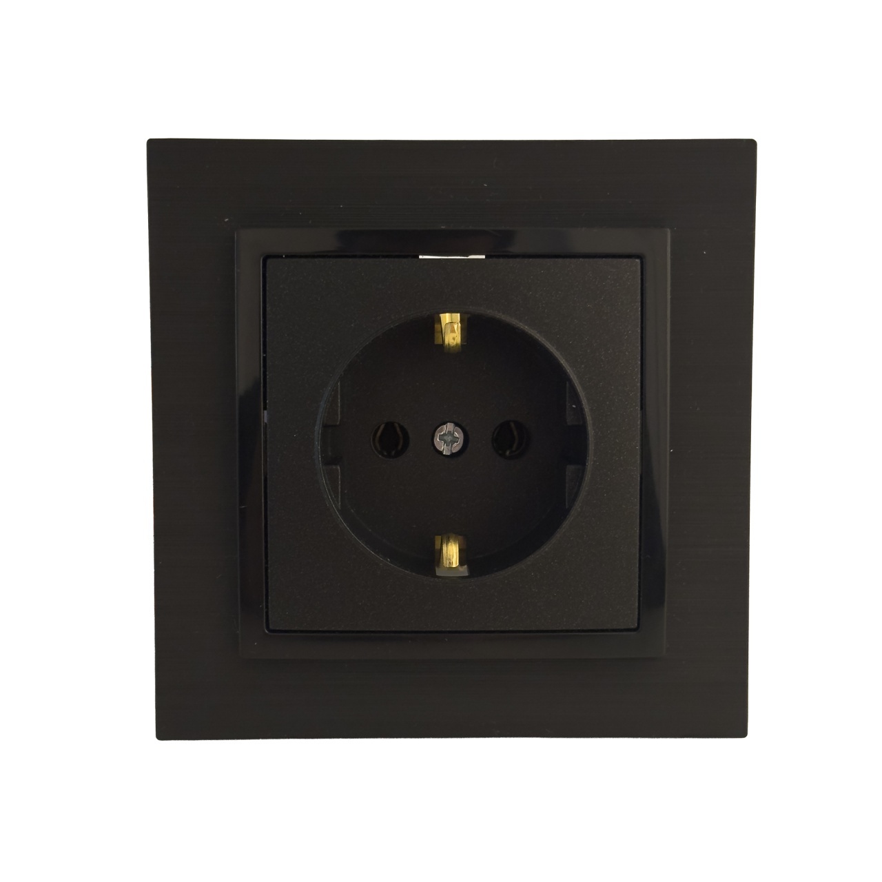 Priza simpla cu impamantare, neagra, 16A, Olbia Titan