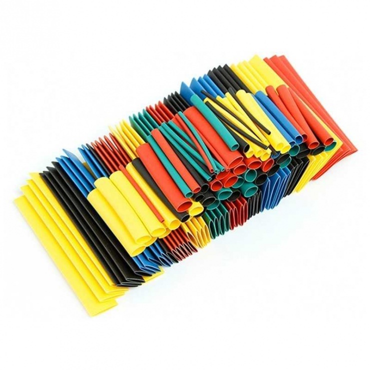 Set 328 buc tuburi termocontractabile, multicolor, 2:1, poliolefin, ignifuge, Rebel