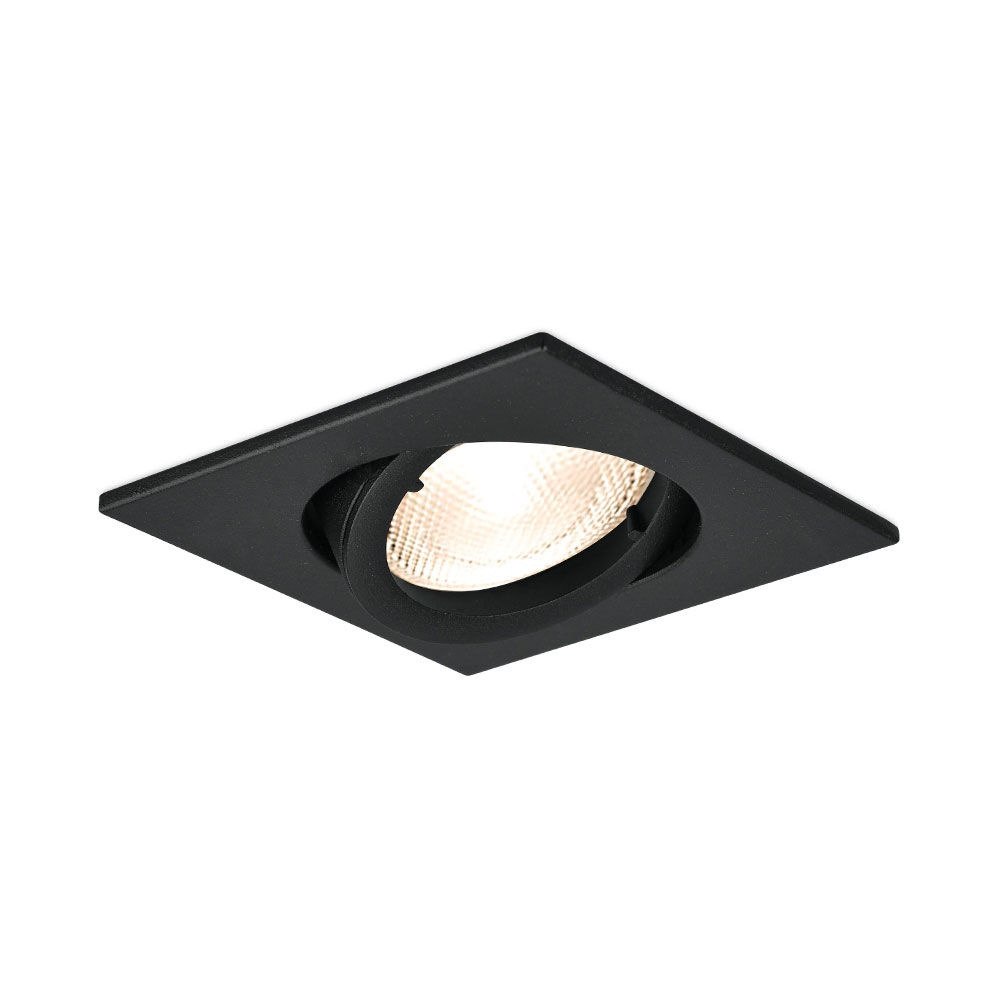 Spot incastrat patrat, aluminiu, negru, IP20, Braytron