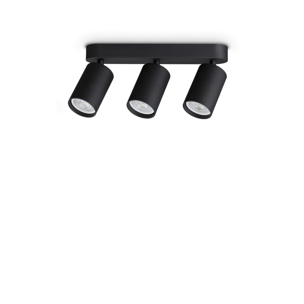 Spot linear Dynamite rotund 3xGU10, negru, Ideal Lux