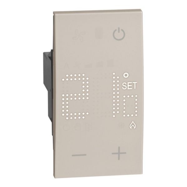 Termostat electronic de camera, 230V, 2 module, bej nisipiu, Bticino Living Now