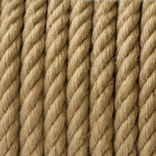 Cablu textil din iuta Delphia, 2x0.75 mm, Ø 2.5 cm