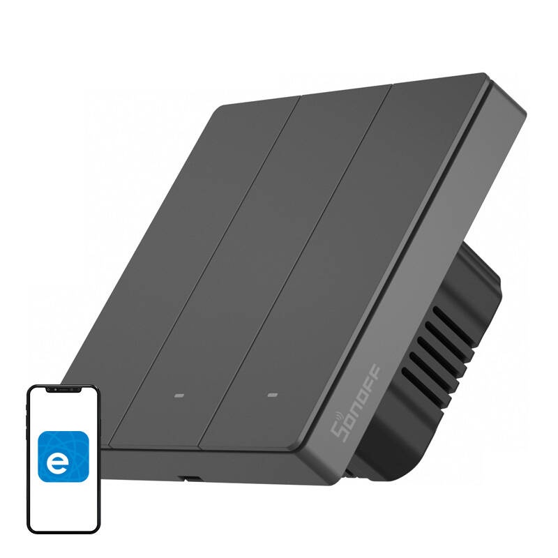 Intrerupator de Perete Smart WiFi Sonoff M5 3C – 3 Canale