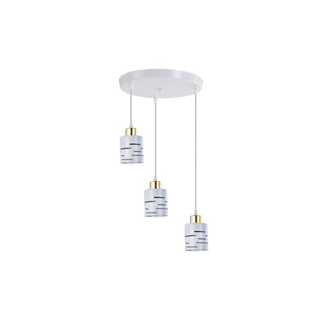 Lustra Elen 3xE27, rotunda, IP20, alba+aurie, Masterled
