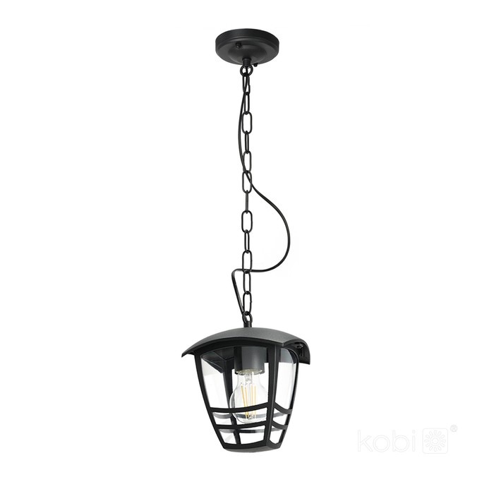 Pendul exterior Tevio, 1xE27, IP54, negru, Kobi