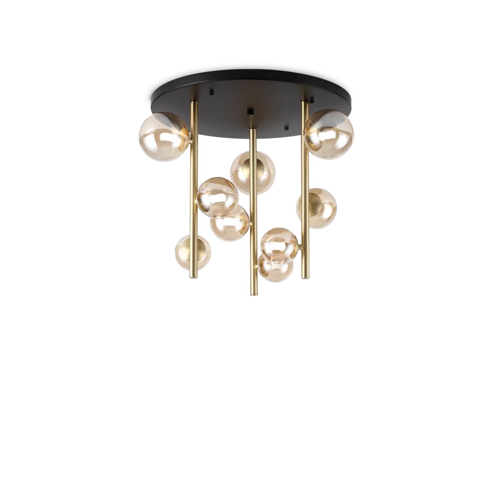 Plafoniera Perlage, 9xG9, IP20, ambra, Ideal Lux