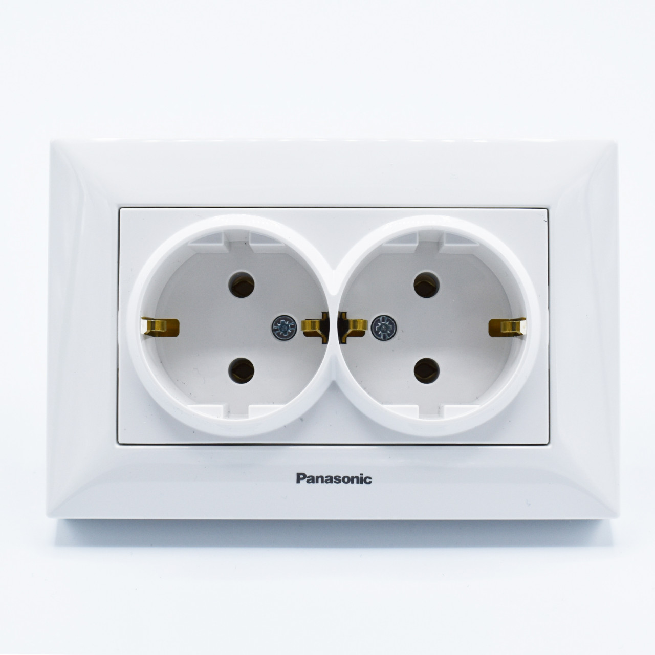 Priza dubla cu impamantare Arkedia Panasonic, ST, alba