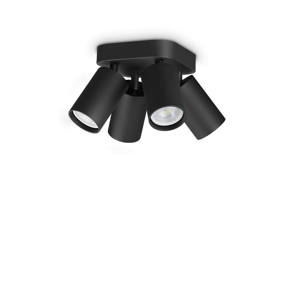 Spot Dynamite rotund 4xGU10, negru, Ideal Lux