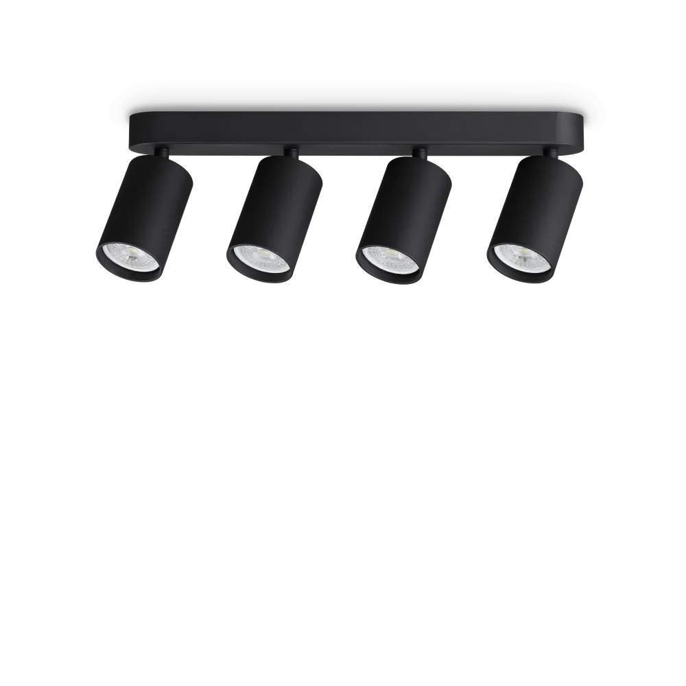 Spot linear Dynamite rotund 4xGU10, negru, Ideal Lux