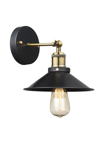 Aplica Lenius 15053W, 1xE27, neagra+alama, IP20, Globo