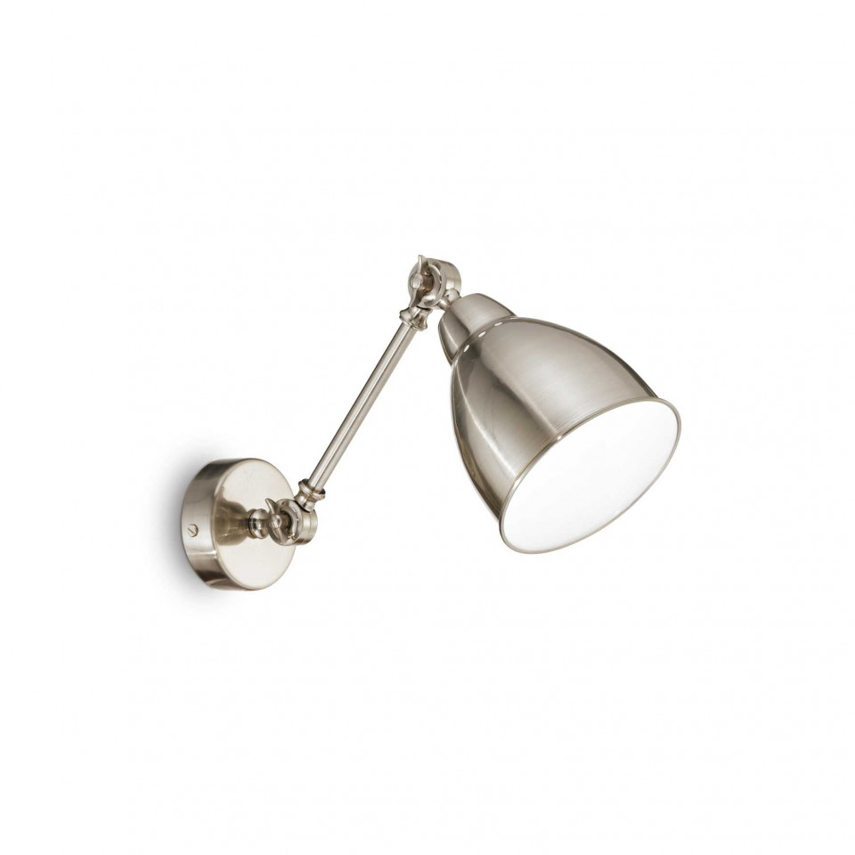 Aplica Newton 016399, 1xE27, nichel, IP20, Ideal Lux
