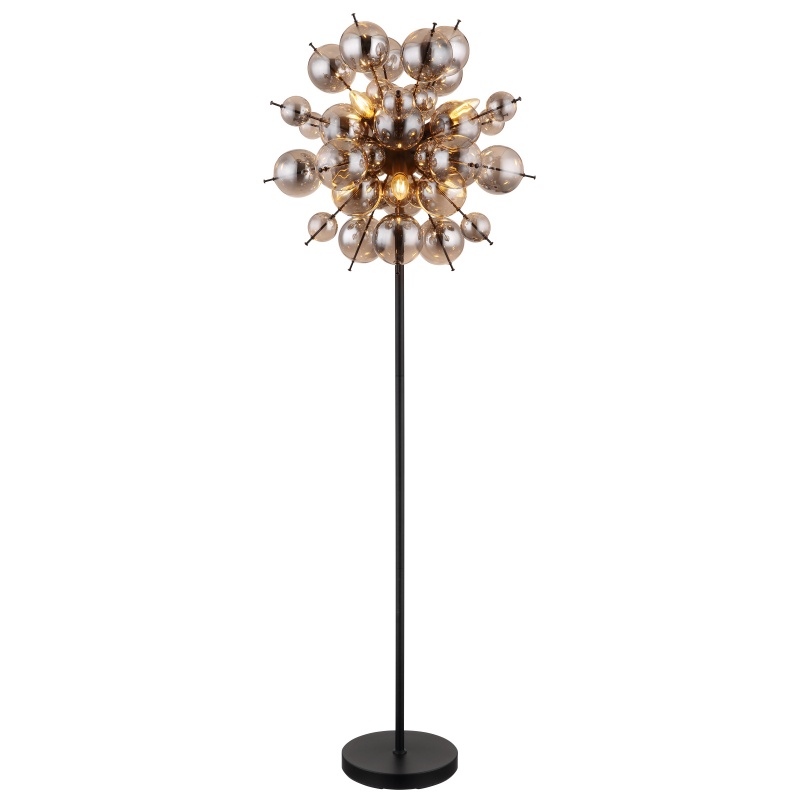 Lampadar Udo, 6xE14, IP20, negru/fumuriu, Globo Lighting
