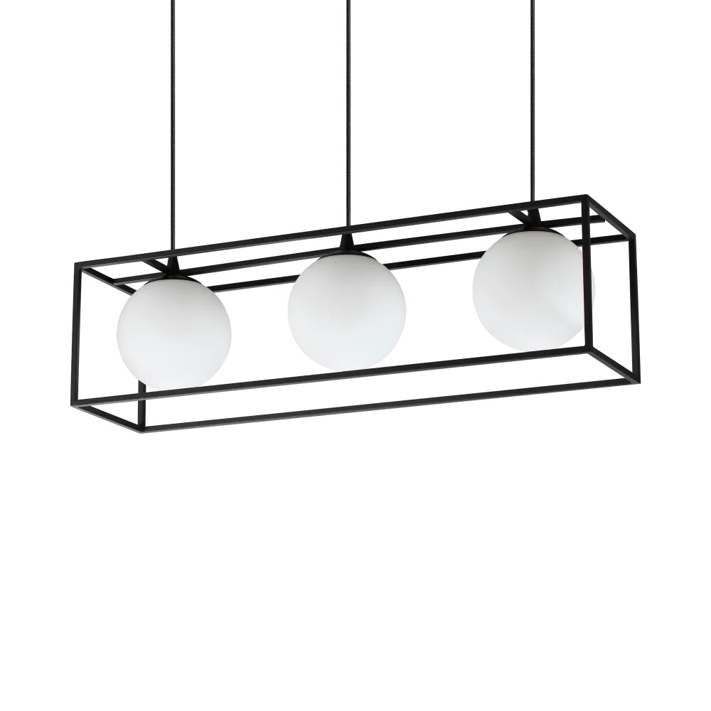 Lustra Lingotto 3xE14, IP20, neagra, Ideal Lux