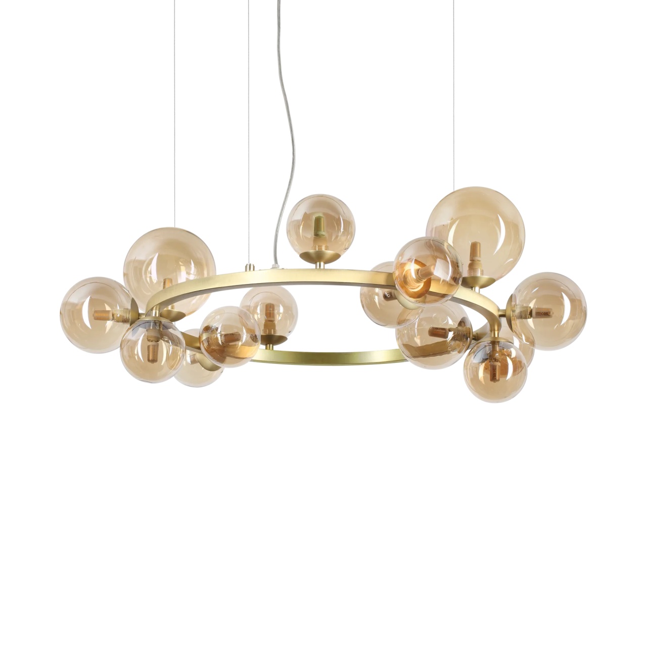Lustra Perlage, 14xG9, IP20, ambra, Ideal Lux