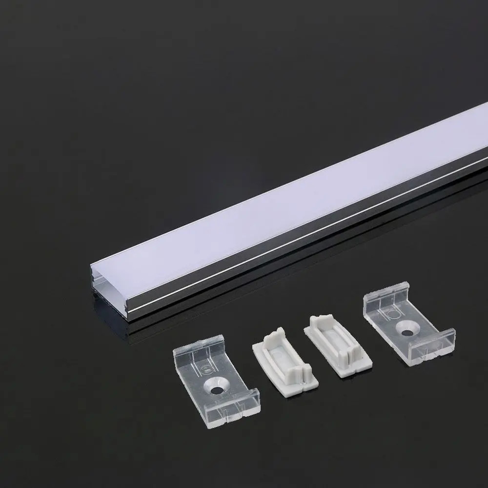 Profil Banda LED Lat, Aplicat (PT), Aluminiu + Alb Mat, 2m