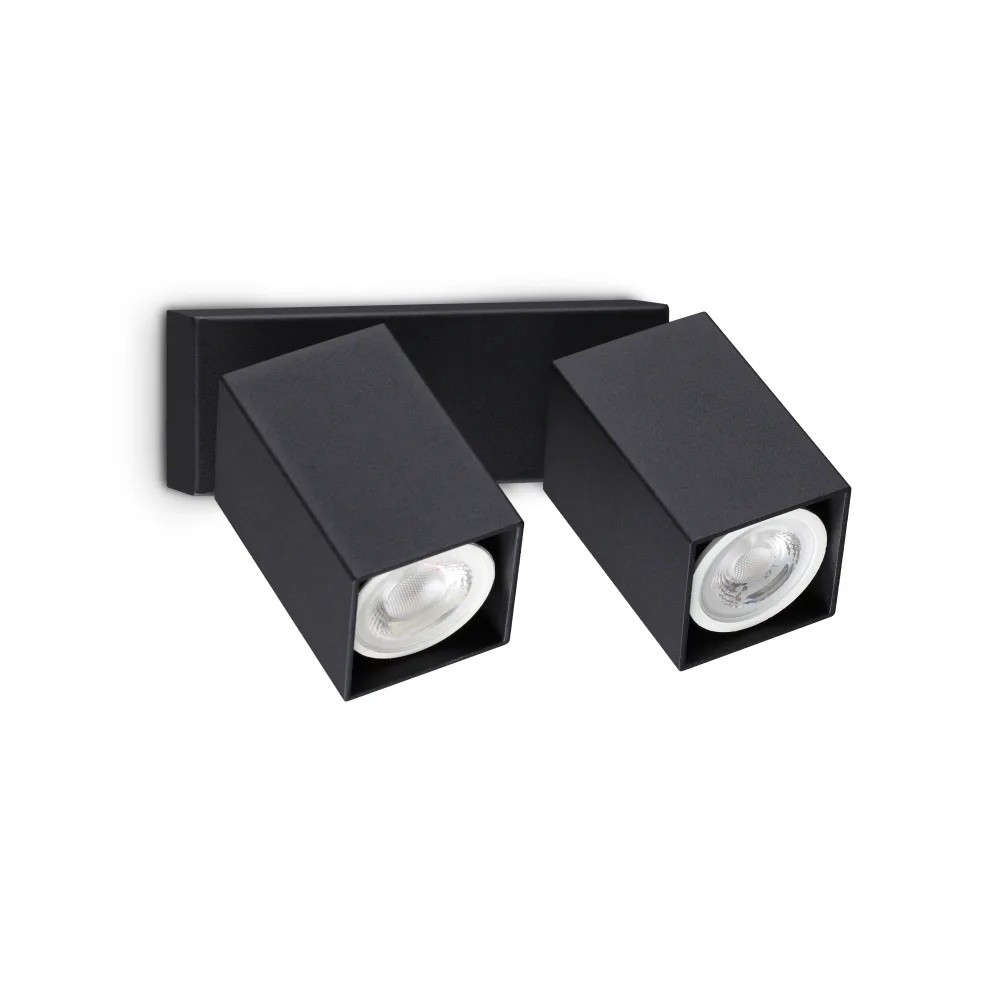 Spot linear Dynamite patrat 2xGU10, negru, Ideal Lux