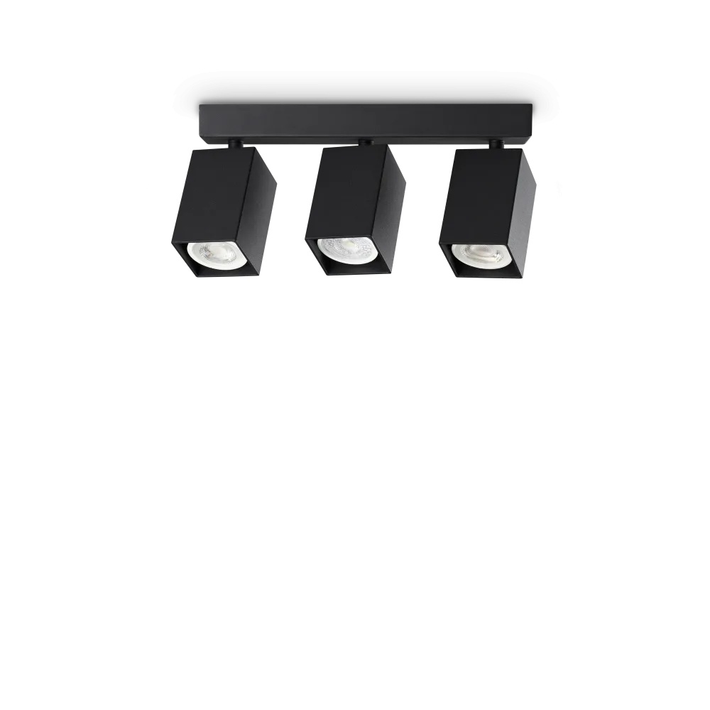 Spot linear Dynamite patrat 3xGU10, negru, Ideal Lux