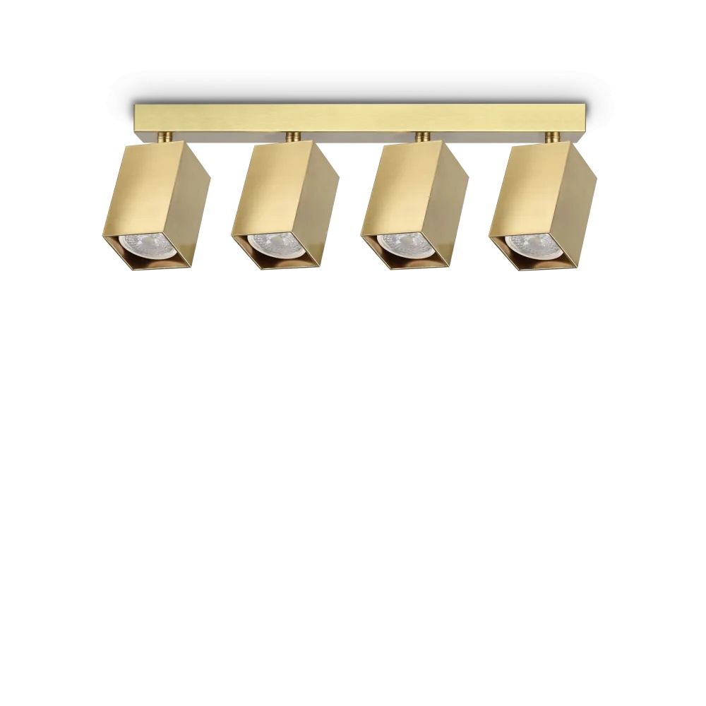 Spot linear Dynamite patrat 4xGU10, auriu, Ideal Lux