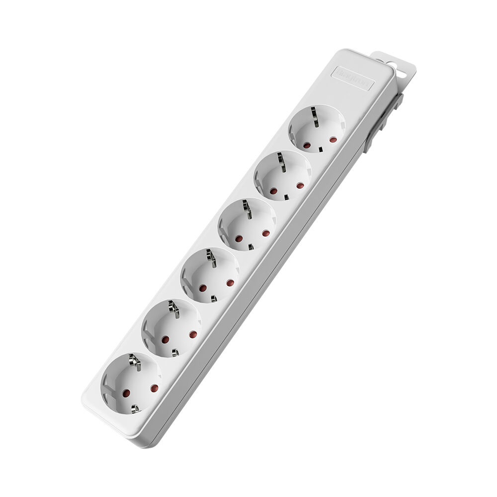 Bloc multipriza Braytron, 6 prize, protectie copii, alb