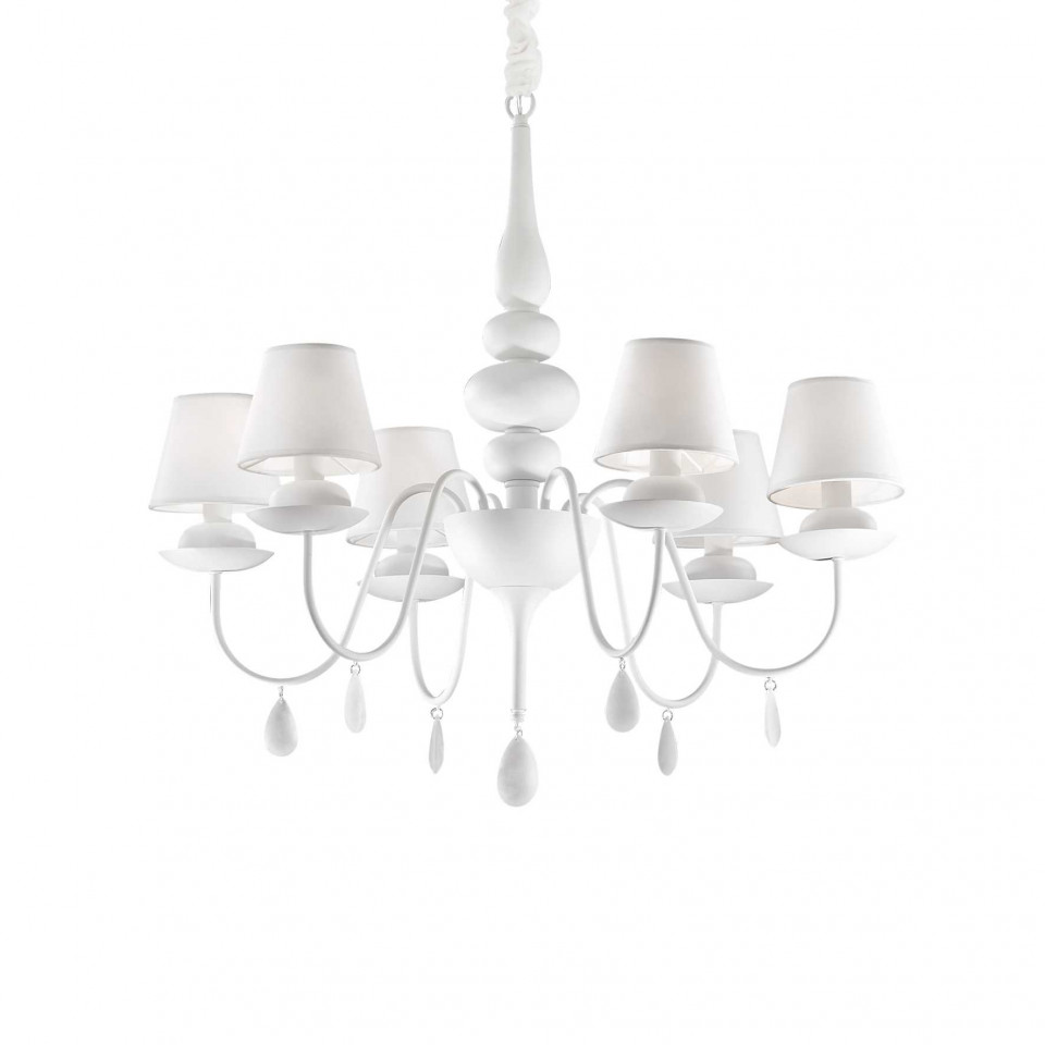 Candelabru Blanche 035581, 6xE14, alb, IP20, Ideal Lux