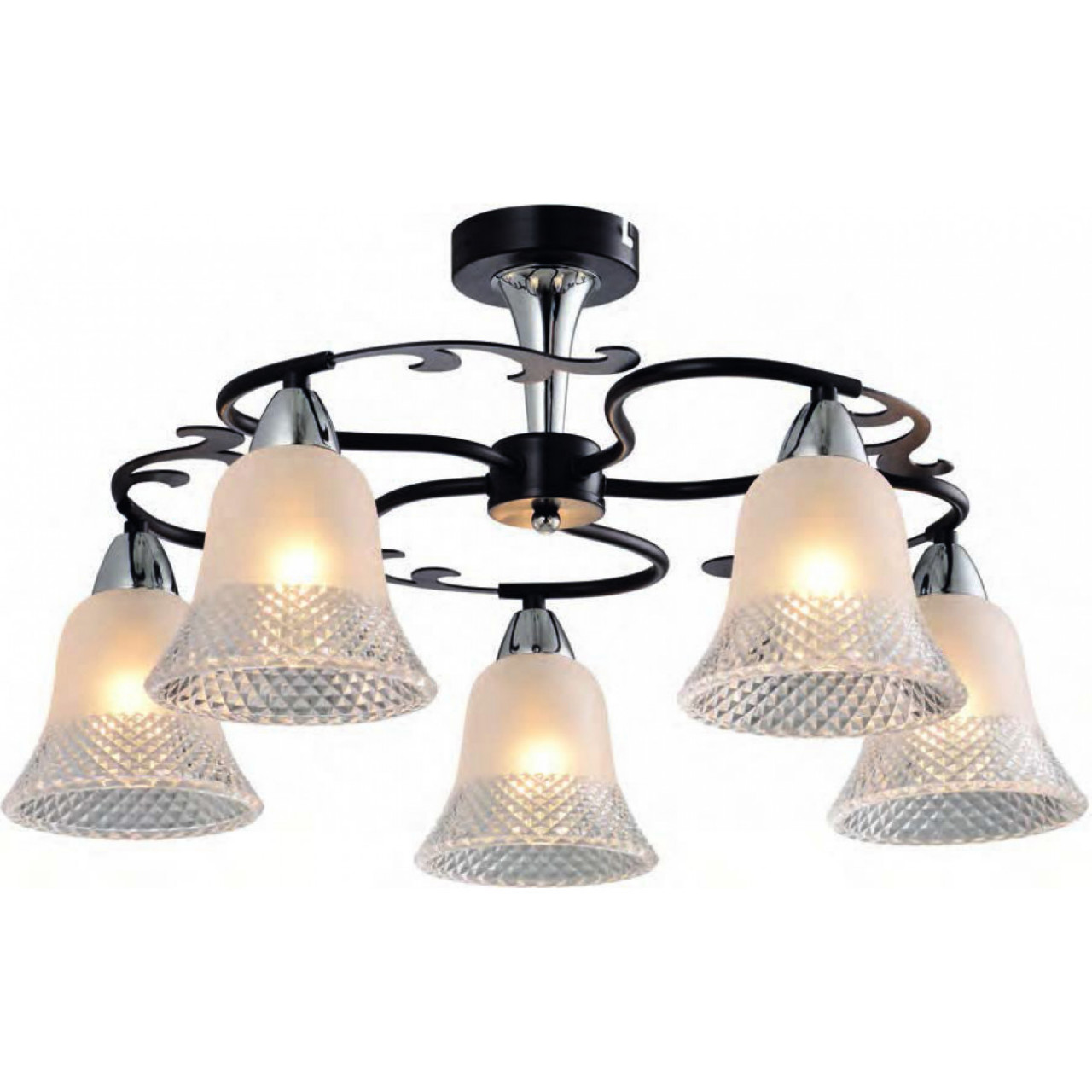 Lustra Lidia KL6631, 5xE14, alba+neagra, IP20, Klausen
