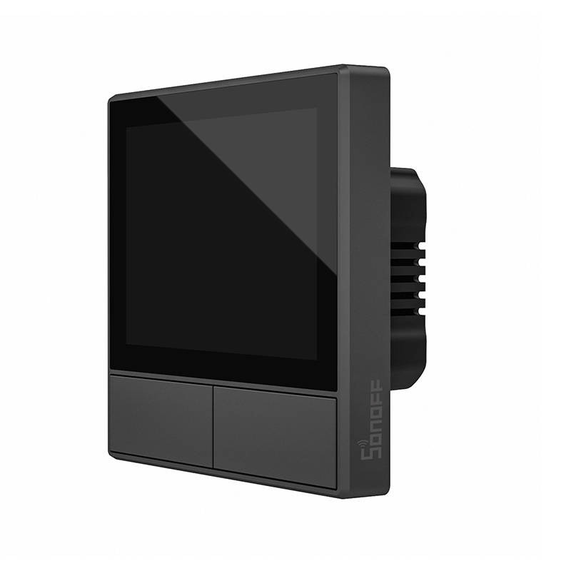 Panou de control NSPanel, functie termostat, 2 butoane fizice, montaj incastrat, negru, Sonoff