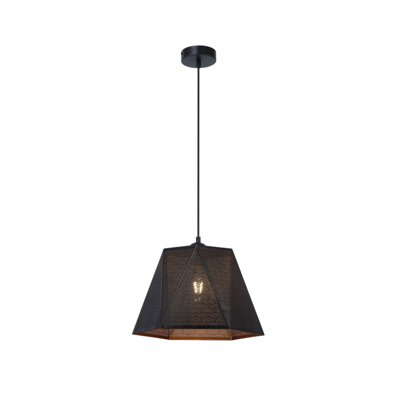 Pendul Hexa KL111120, 1xE27, negru+auriu, IP20, Klausen