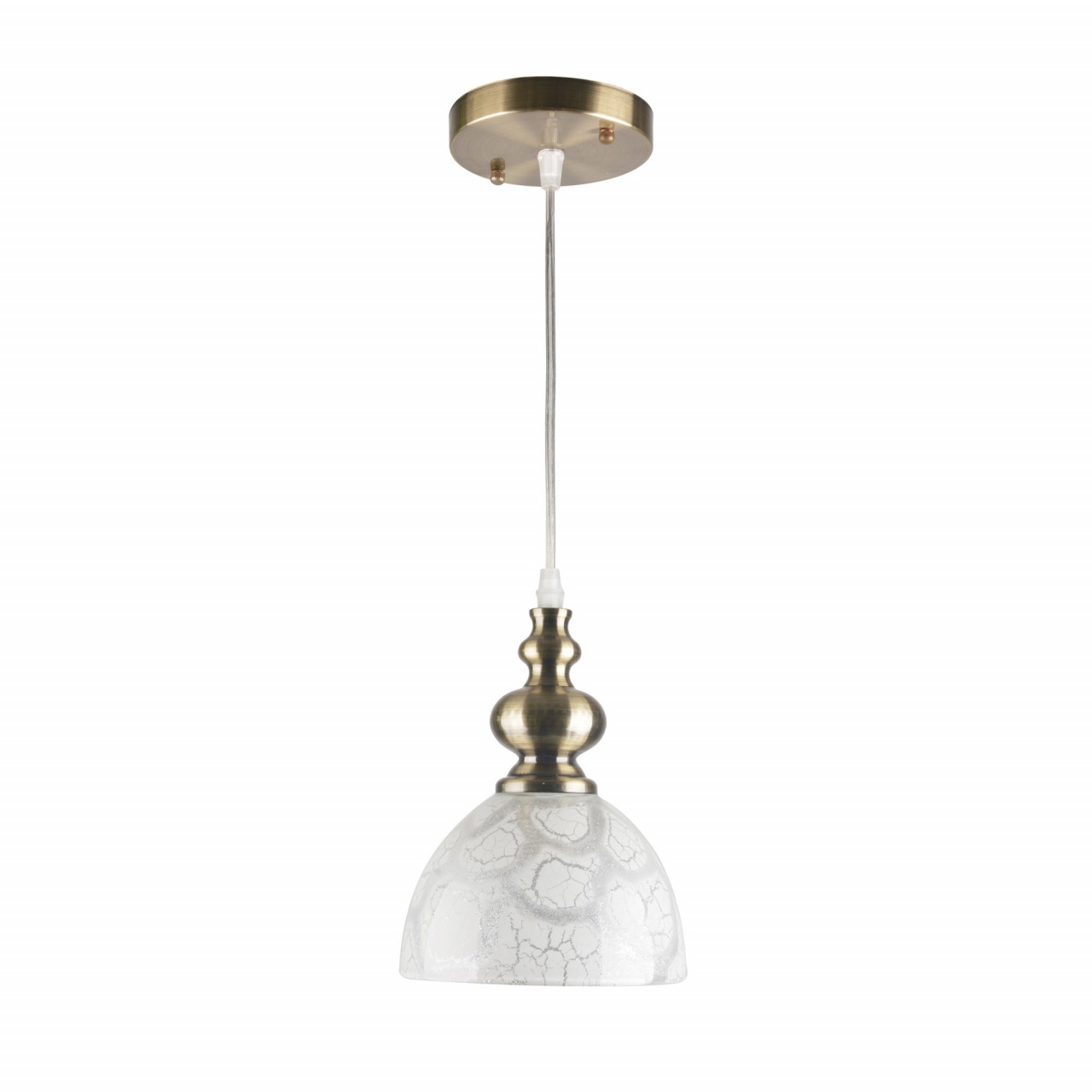 Pendul Rini LY-3363, 1xE27, alb+bronz, IP20, Klausen