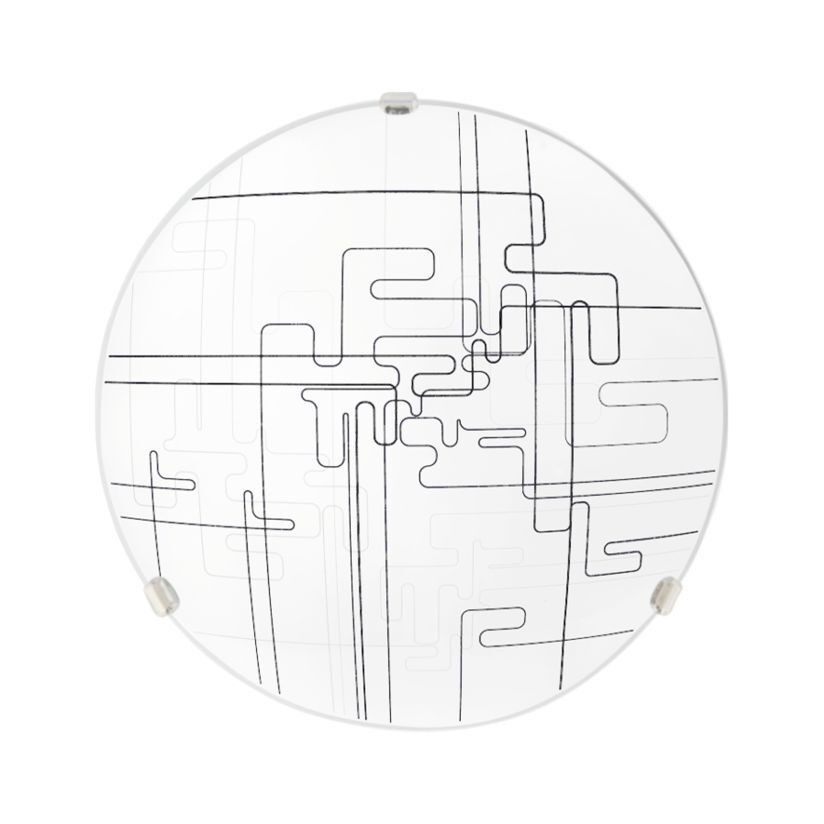 Plafoniera Tetrix, 1xE27, clasica, alba, neagra, Klausen