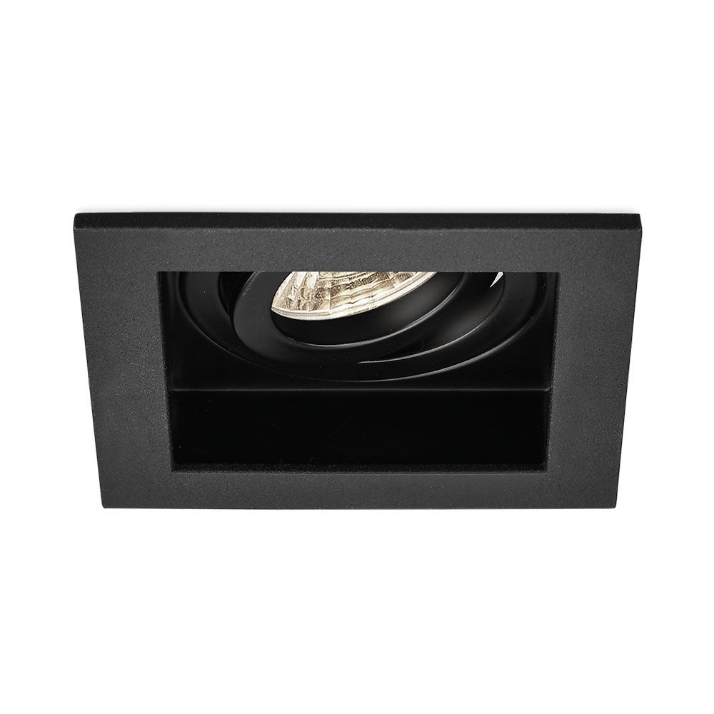 Spot incastrat patrat, metal, negru, IP20, Braytron