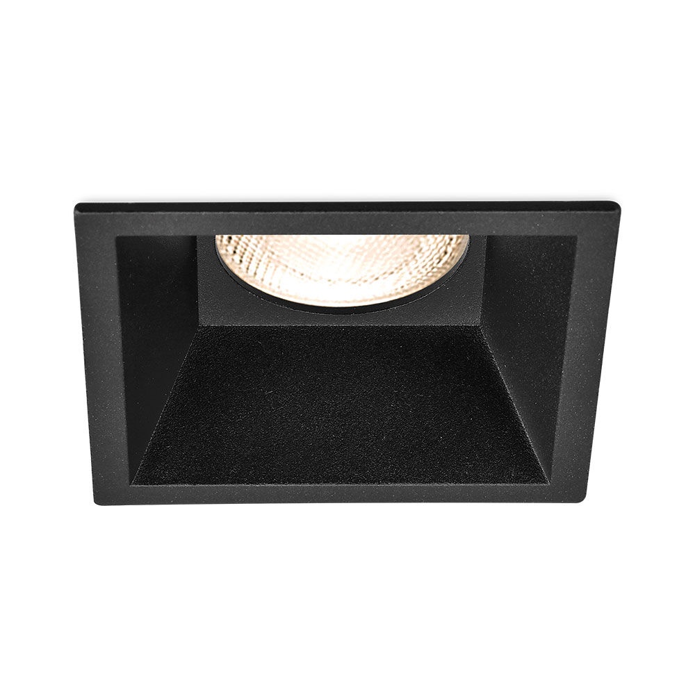 Spot incastrat patrat, negru, IP20, Braytron