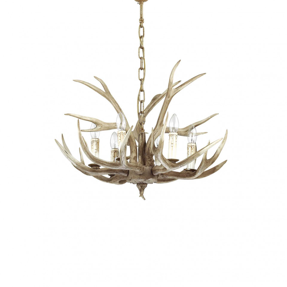 Candelabru Chalet 115498, 6xE14, maro, IP20, Ideal Lux