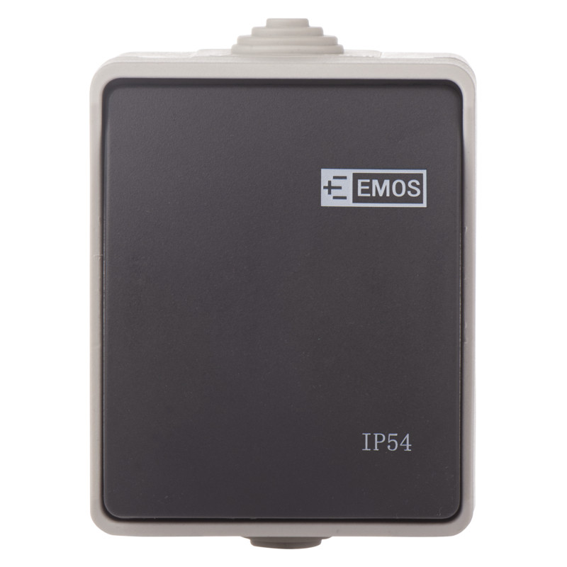 Intrerupator simplu/scara, 10A, montaj aplicat, protectie IP54, pentru exterior, Emos
