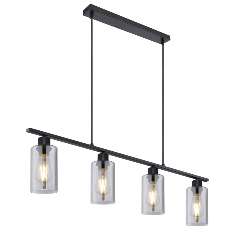 Lustra Hadera 15670H, 4xE27, neagra mata, IP20, Globo