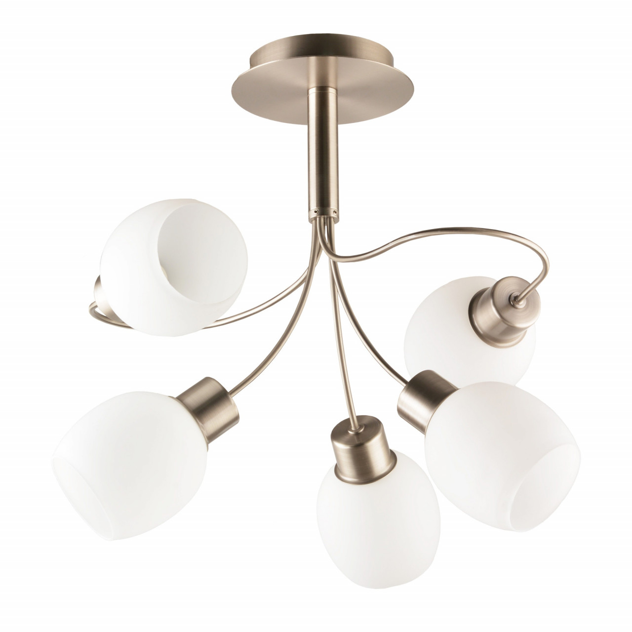 Lustra Milky LY-3493, 5xE14, alba+nichel, IP20, Klausen