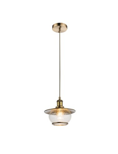 Pendul Nevis 69030, 1xE27, transparent+auriu, IP20, Globo