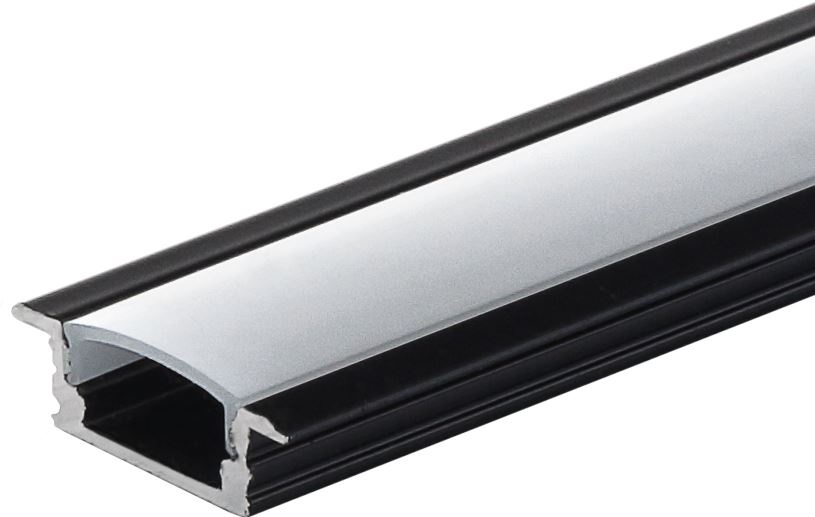 Profil Banda LED, incastrat (ST), aluminiu, negru + alb, 2m